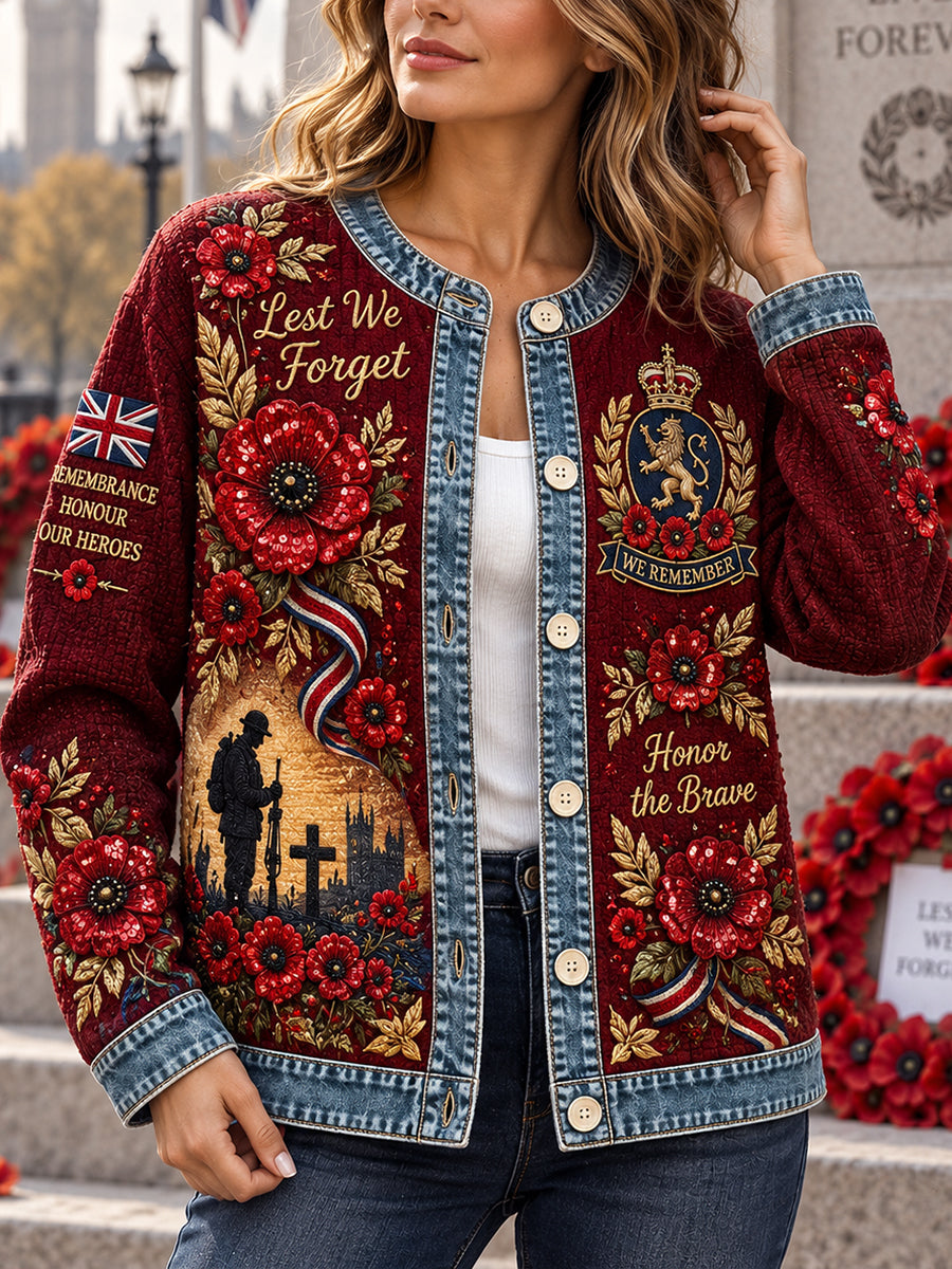 Women's Remembrance Day Commemorative Print Jacket