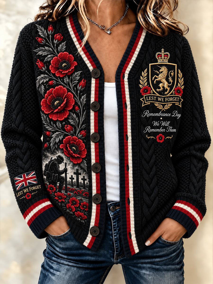 Women's Remembrance Day Lest We Forget Long Sleeve Outerwear