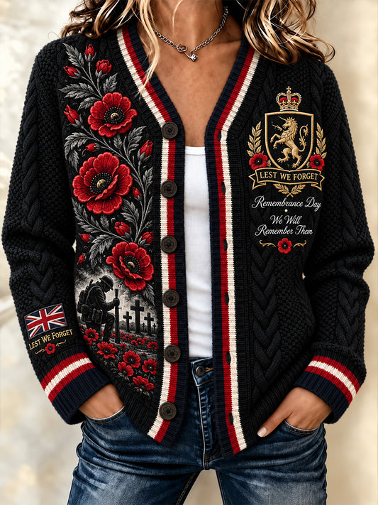 Women's Remembrance Day Lest We Forget Long Sleeve Outerwear
