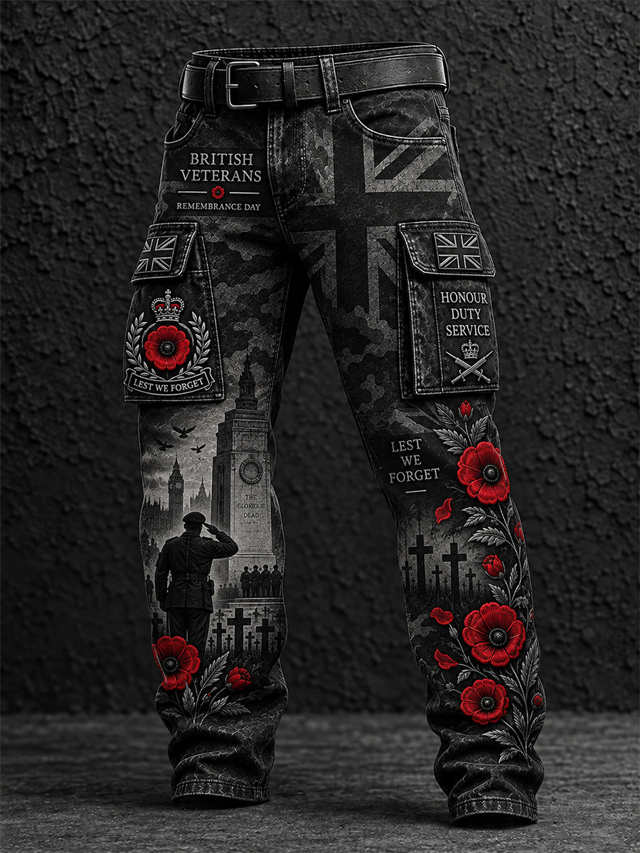 Men's Remembrance Day Lest We Forget Work Trousers