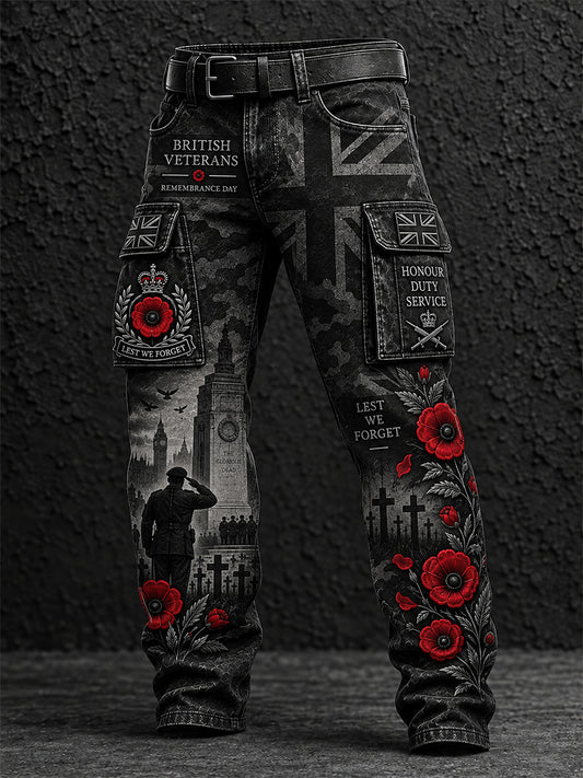 Men's Remembrance Day Lest We Forget Work Trousers