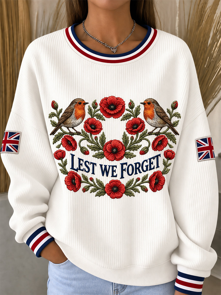 Women's Remembrance Day Lest We Forget Long Sleeve Sweatshirt