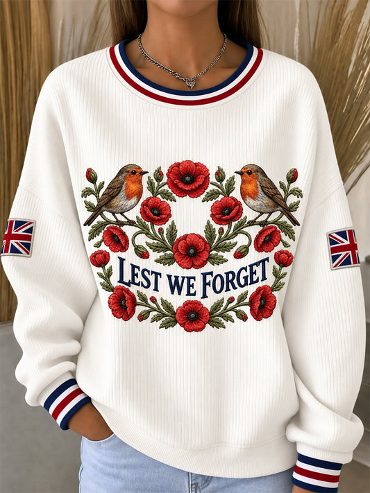 Women's Remembrance Day Lest We Forget Long Sleeve Sweatshirt