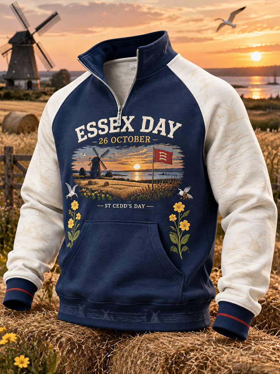 Men's Half-Zip Stand Collar Sweatshirt