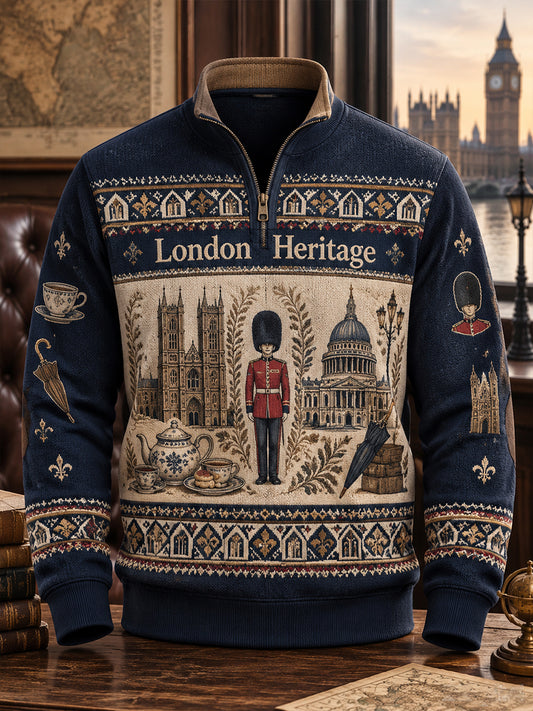 Men's London Half-Zip Stand Collar Sweatshirt