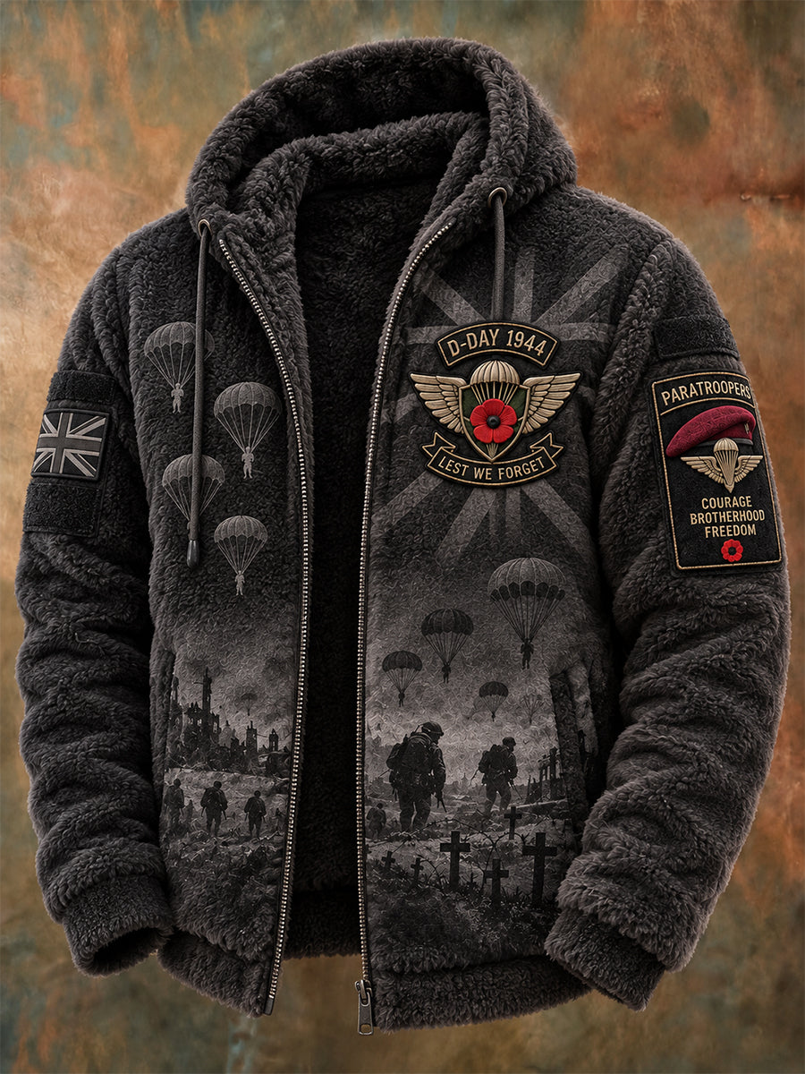Men's Remembrance Day Lest We Forget Flannel Hoodie