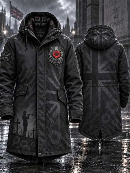 Men's Remembrance Day Lest We Forget Long Coat