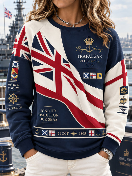 Women's British Trafalgar Day Printed Sweatshirt