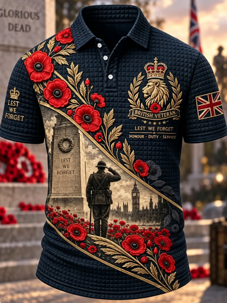 Men's Remembrance Day Lest We Forget  short sleeve shirt