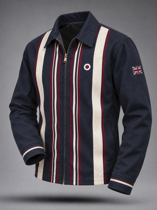 Men's UK Music Lover Mods Art Printed Zip-Up Jacket