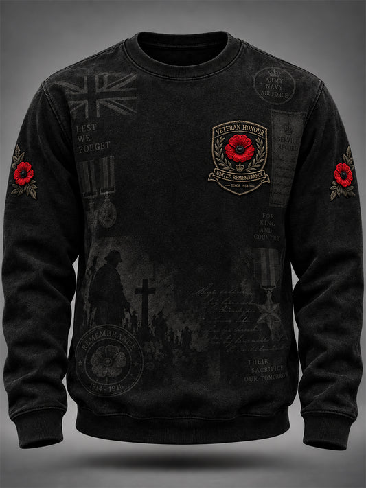Men's Remembrance Day Lest We Forget Crew Neck Sweatshirt