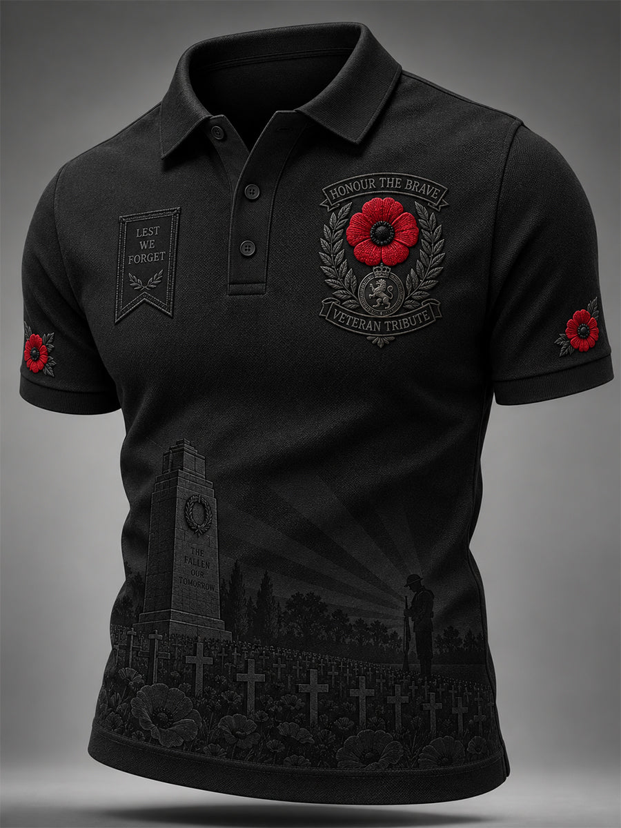 Men's Remembrance Day Lest We Forget Polo Shirt