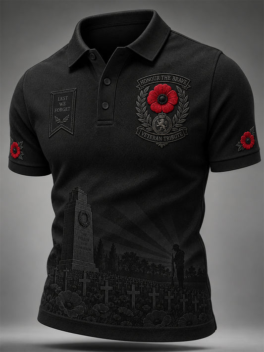 Men's Remembrance Day Lest We Forget Polo Shirt