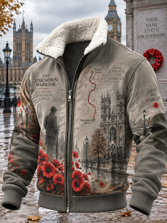 Men's British Remembrance Day Printed Long Sleeve Jacket