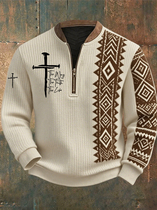 Men's Vintage Art Faith Casual Sweatshirt
