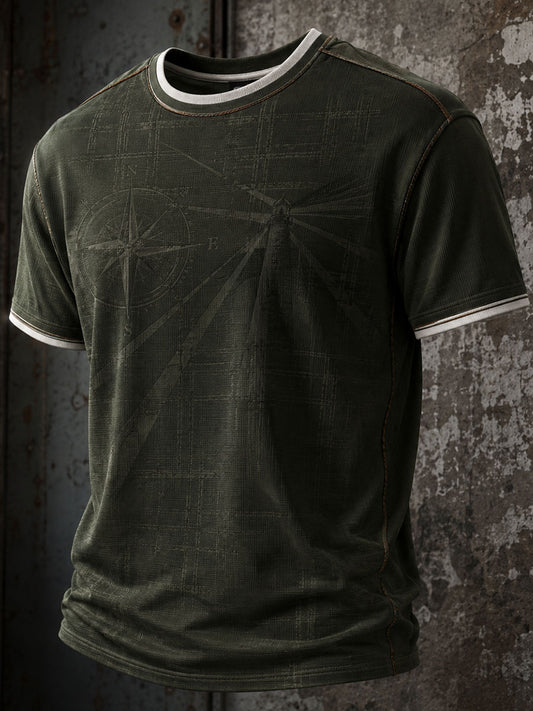 Men's Fun Portugal Football Print Round-neck T-shirt