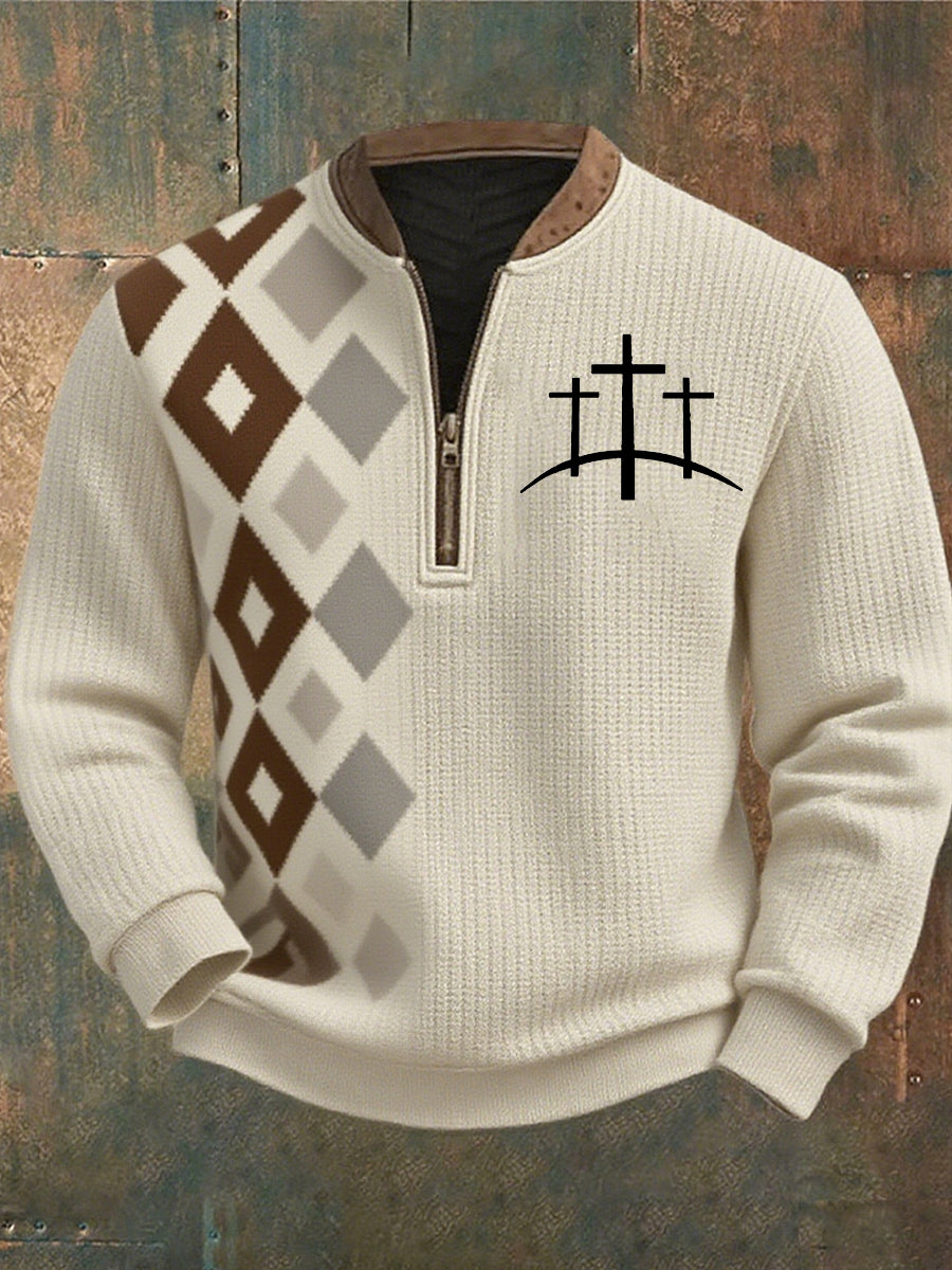 Men's Vintage Art Faith Casual Sweatshirt