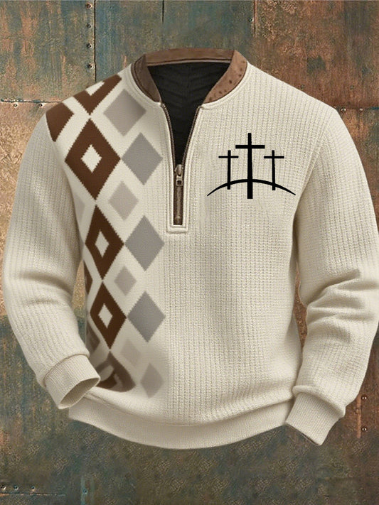 Men's Vintage Art Faith Casual Sweatshirt