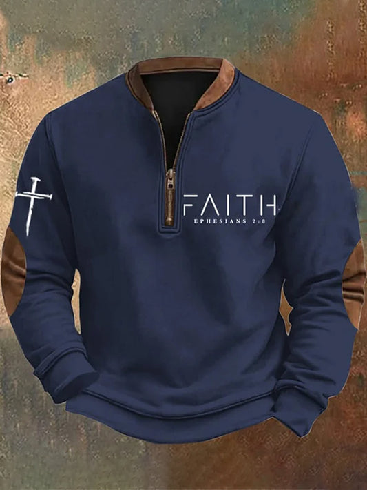 Men's Vintage Art Faith Casual Sweatshirt