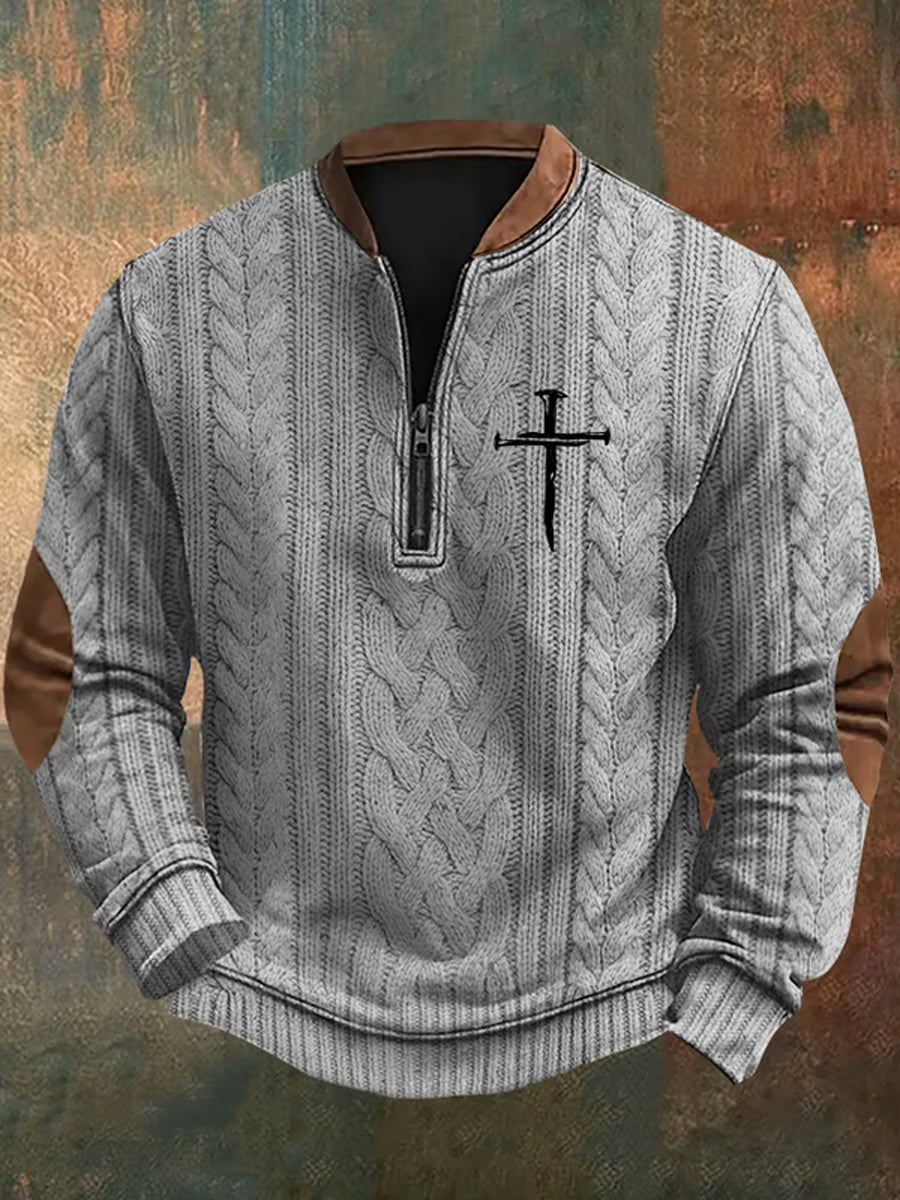 Men's Vintage Art Faith Casual Sweatshirt
