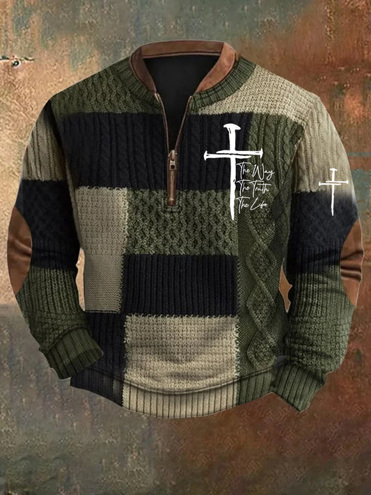 Men's Vintage Art Faith Casual Sweatshirt