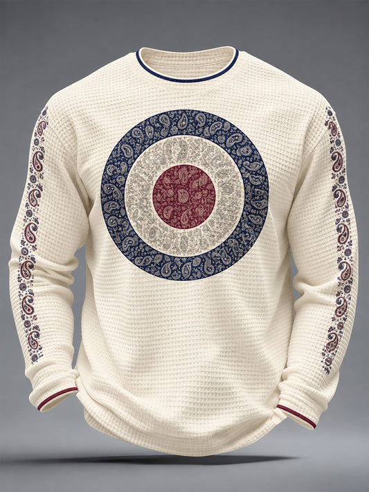 Men's UK Music Lover Mods Art Printed Waffle Tops