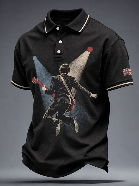 Men's UK Music Lover Mods Art Printed Casual Tops
