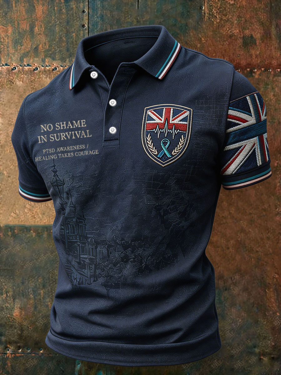 Men's UK PTSD Awareness Printed Casual Tops