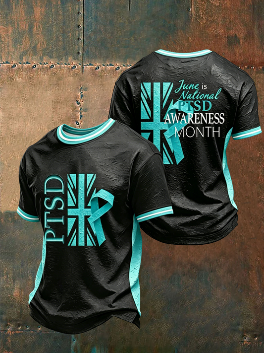 Men's PTSD Awareness Veteran Printed short sleeves t-shirt