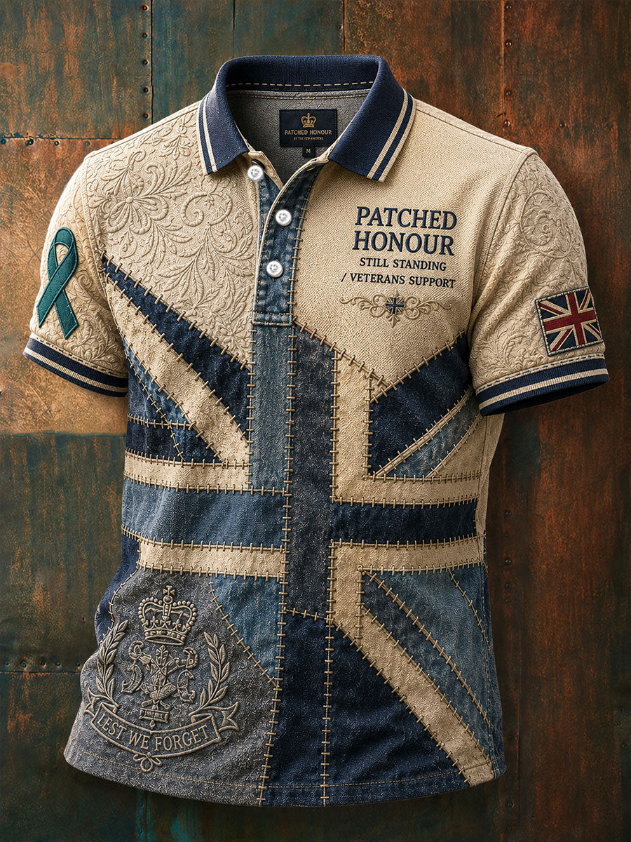 Men's UK Veteran PTSD Awareness Printed Casual Tops