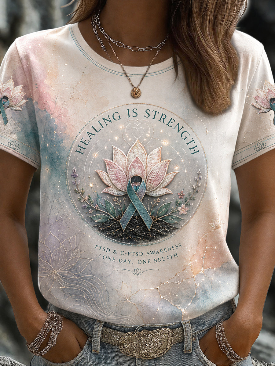 Women's PTSD Awareness Printed T-shirt