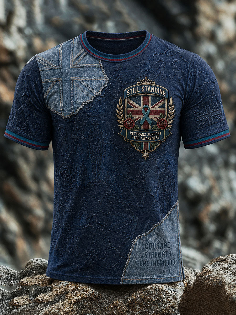 Men's PTSD Awareness Art Printed T-shirt