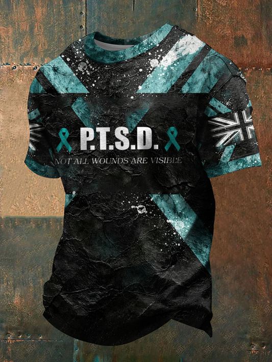 Men's PTSD Awareness Veteran Printed short sleeves t-shirt