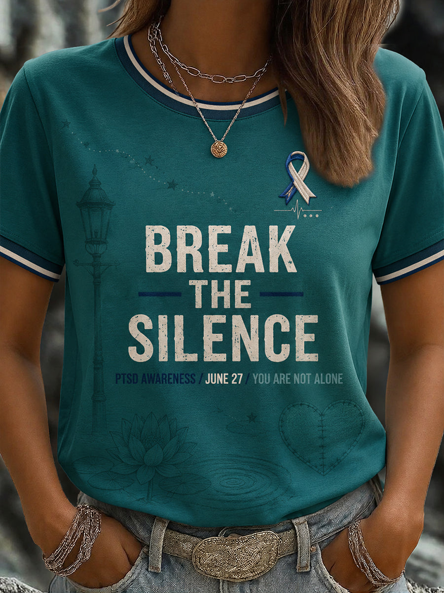 Women's PTSD Awareness Printed T-shirt
