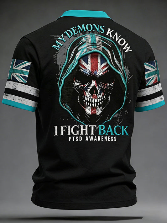Men's Retro UK PTSD Awareness Printed T-shirt