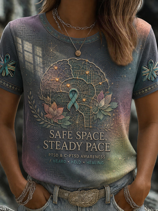 Women's PTSD Awareness Printed T-shirt