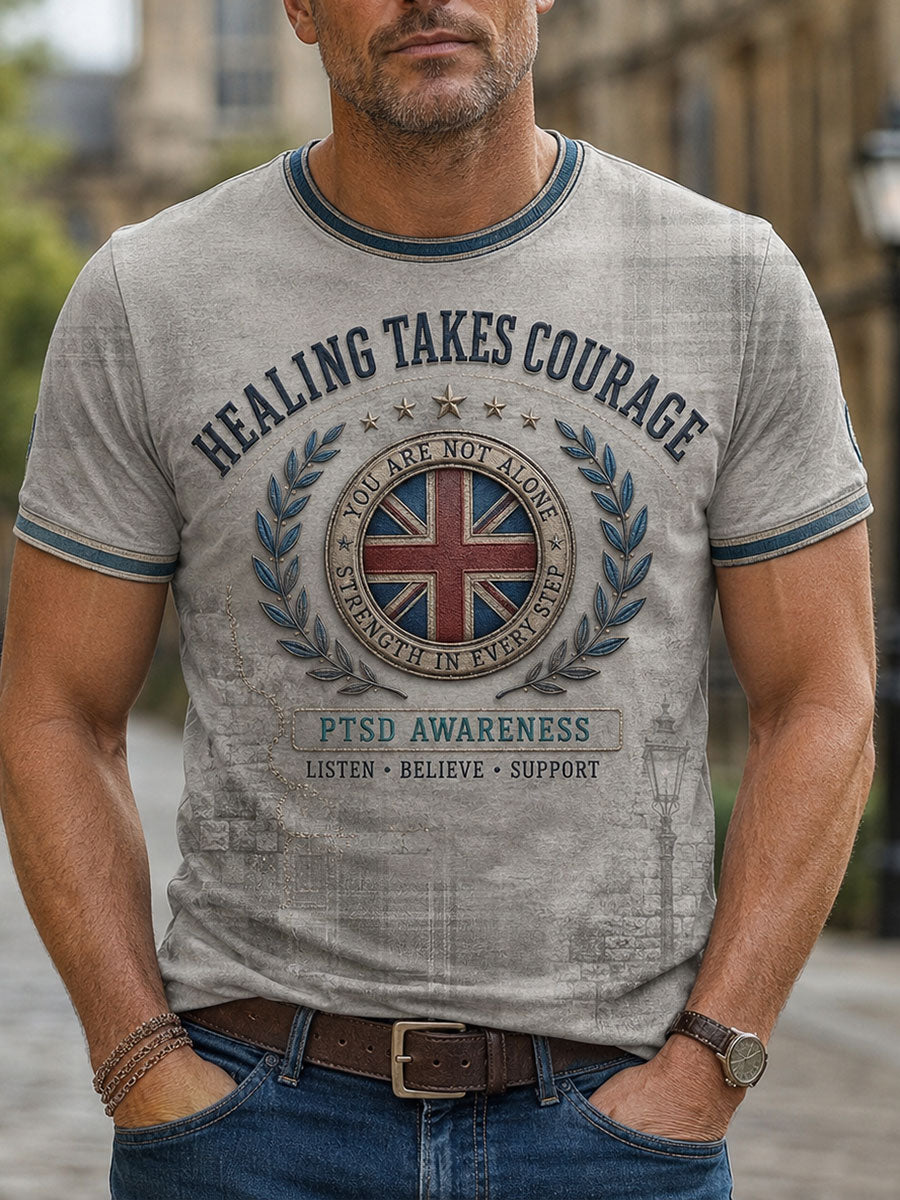 Men's UK PTSD Awareness Printed T-shirt