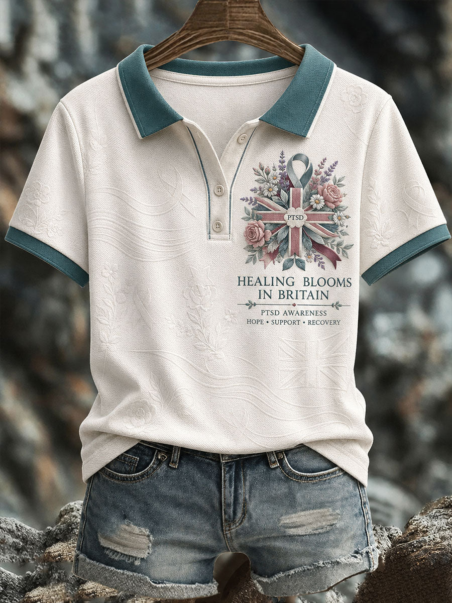 Women's PTSD Awareness Art Printed Casual Tops