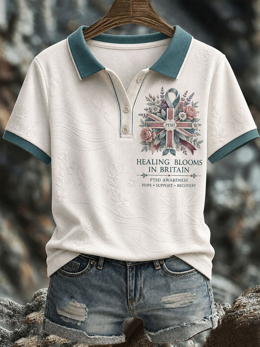 Women's PTSD Awareness Art Printed Casual Tops