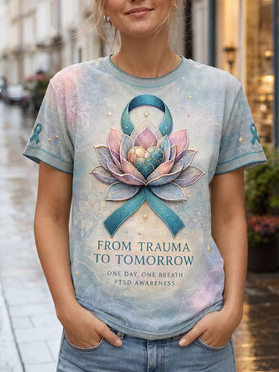 Women's PTSD Awareness Printed T-shirt