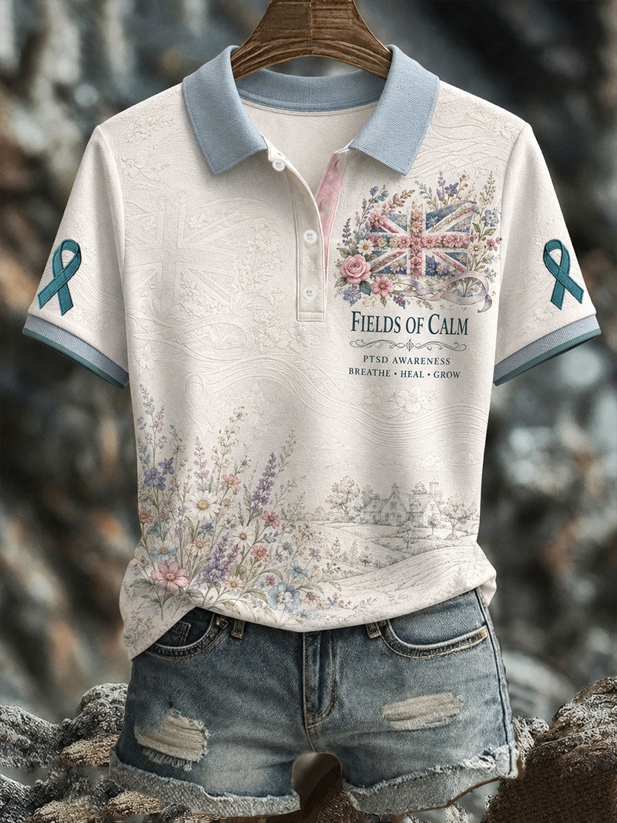 Women's PTSD Awareness Art Printed Casual Tops