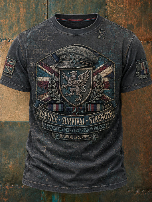 Men's PTSD Awareness Printed T-shirt