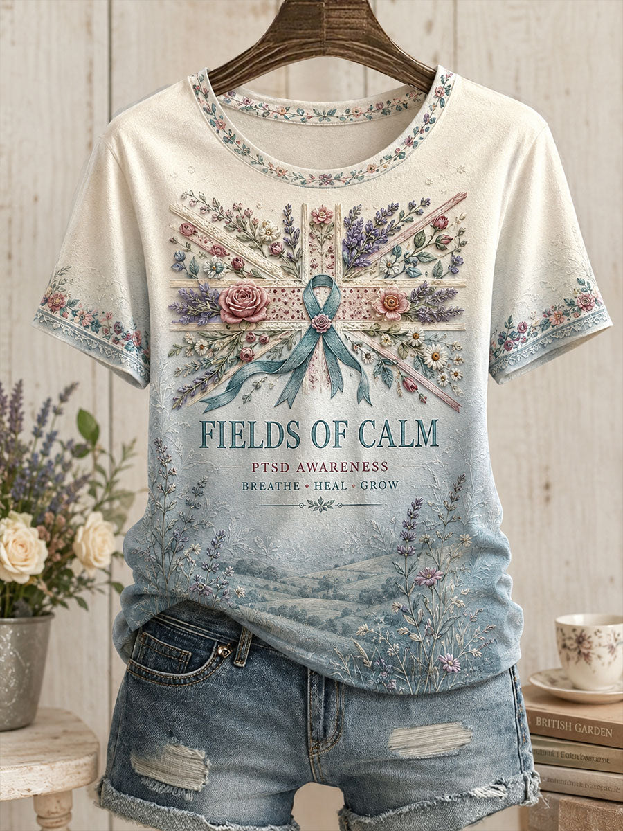 Women's PTSD Awareness Art Printed T-shirt