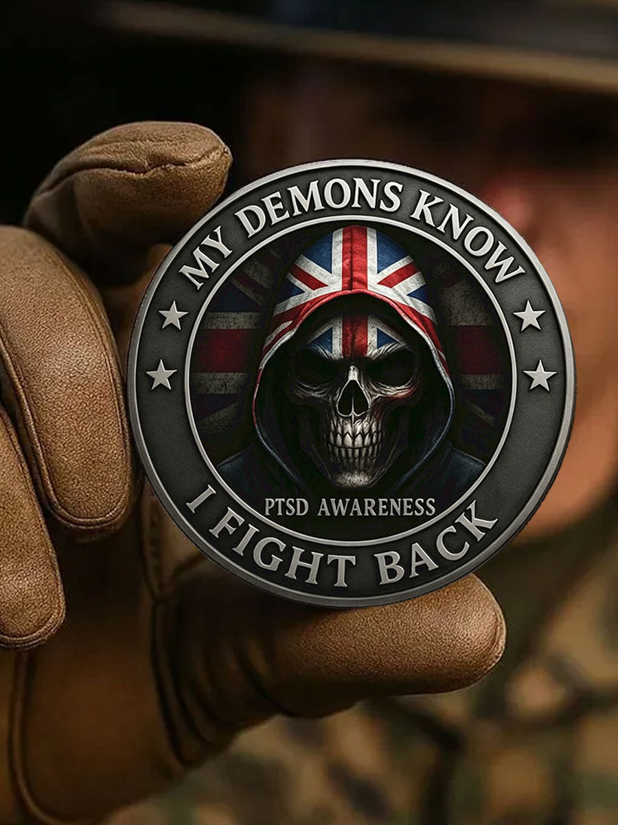 PTSD Awareness Veteran Printed Pins