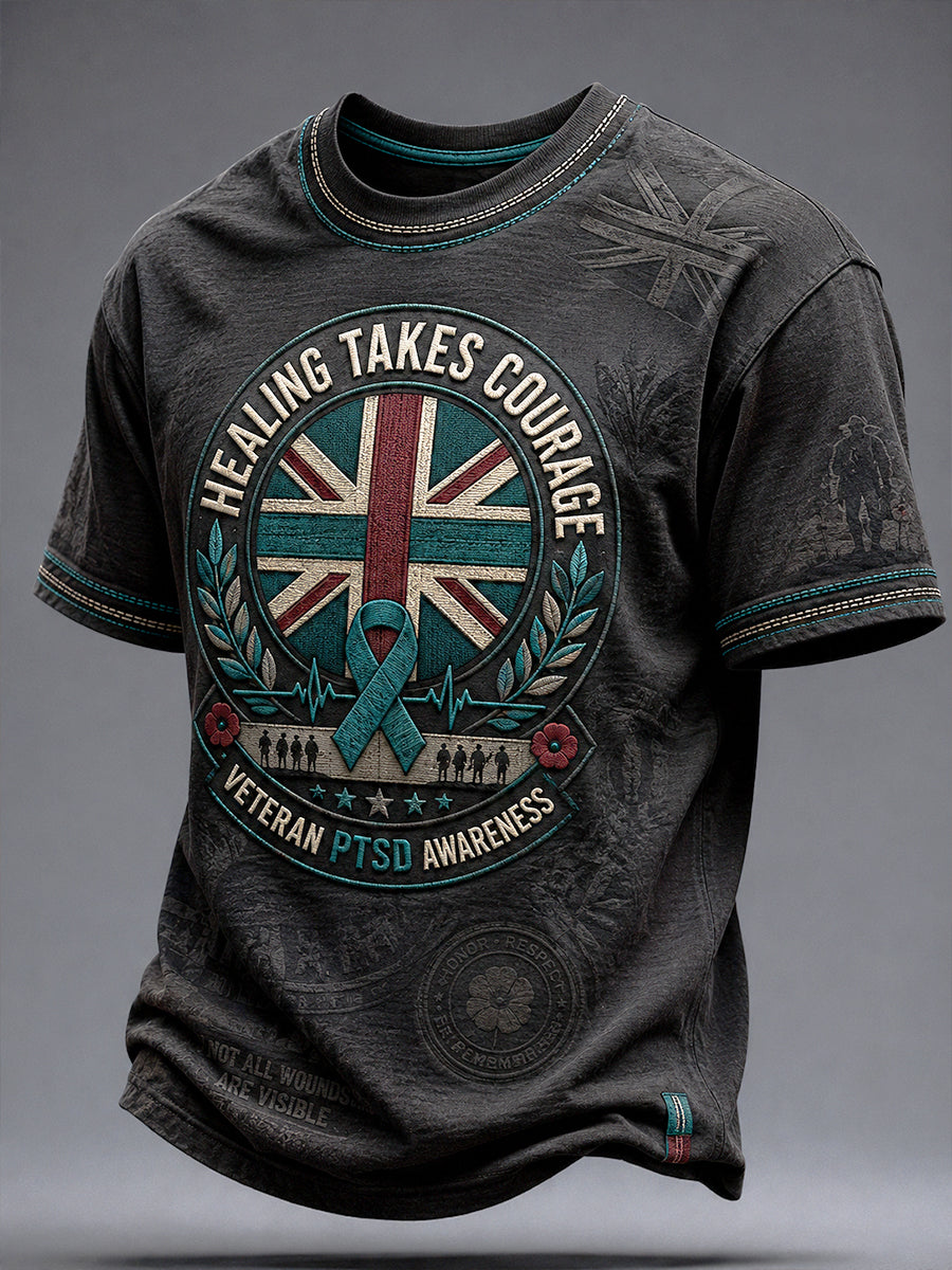 Men's PTSD Awareness Printed T-shirt