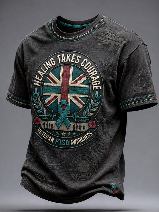 Men's PTSD Awareness Printed T-shirt