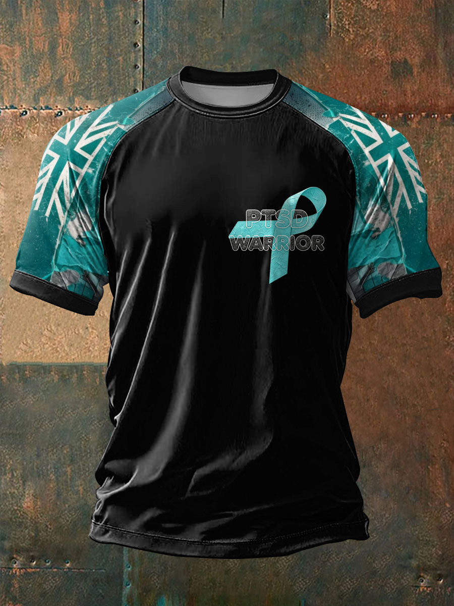 Men's PTSD Awareness Veteran Printed short sleeve t-shirt