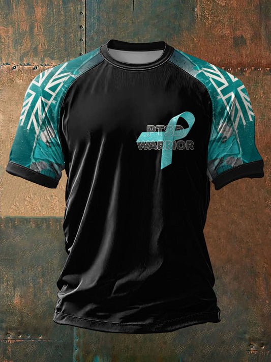 Men's PTSD Awareness Veteran Printed short sleeve t-shirt