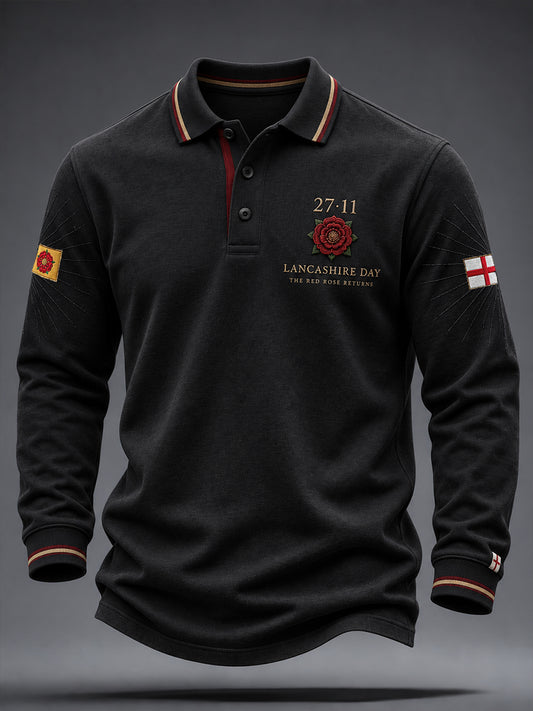 Men's England Lancashire Day Red Roses Art Printed Casual Tops