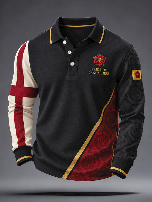 Men's England Lancashire Day Red Roses Art Printed Casual Tops